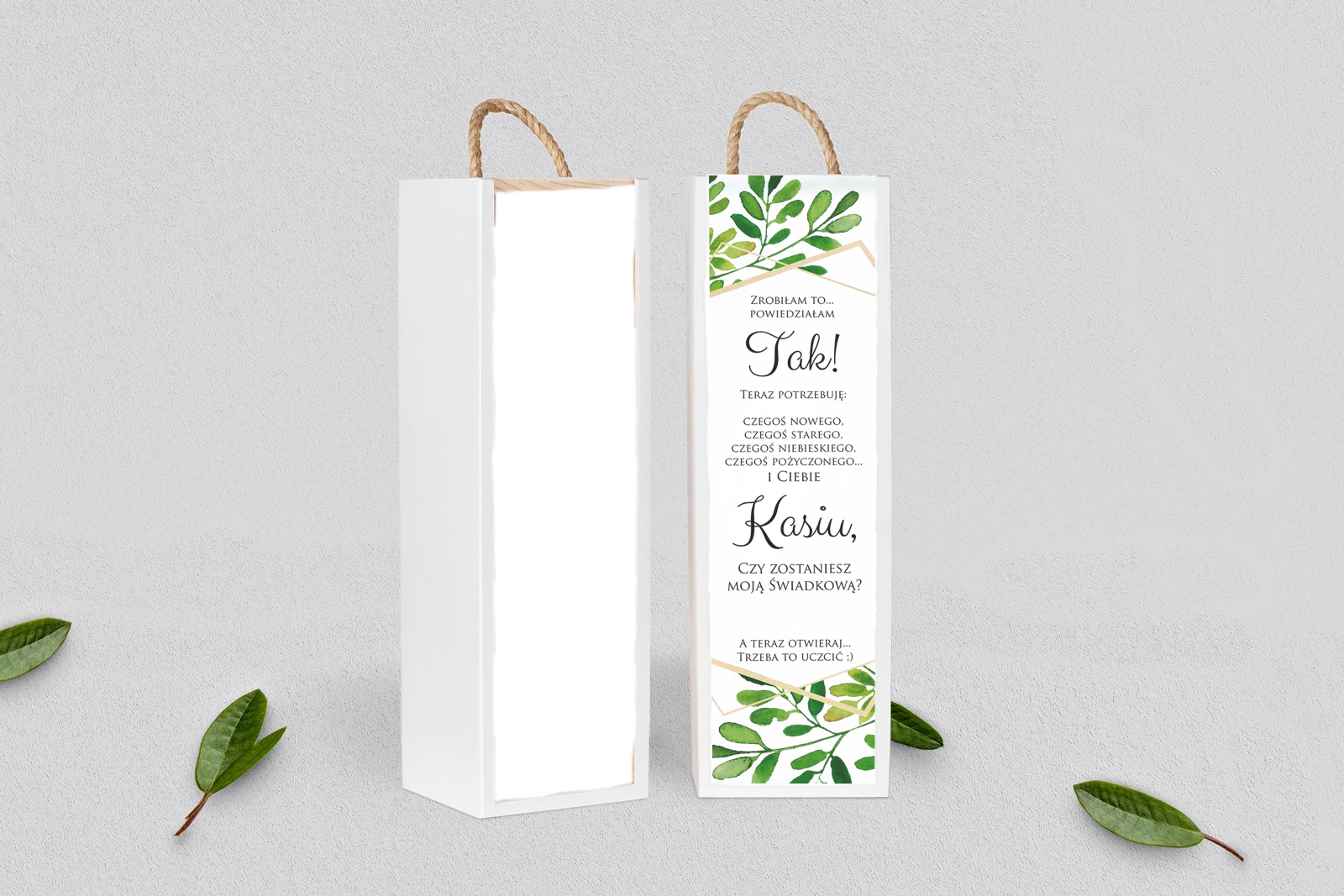 Prośba o Świadkowanie - SNW Akryl biała Flowers & Frame Motyw 3