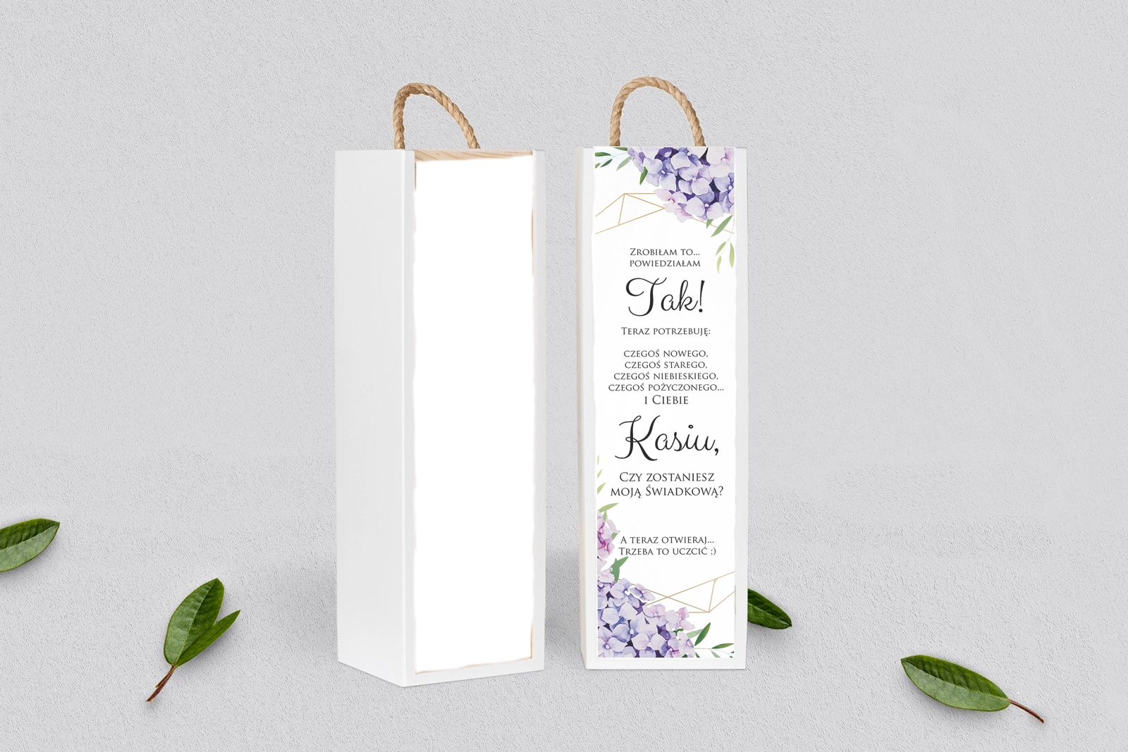 Prośba o Świadkowanie - SNW Akryl biała Flowers & Frame Motyw 1