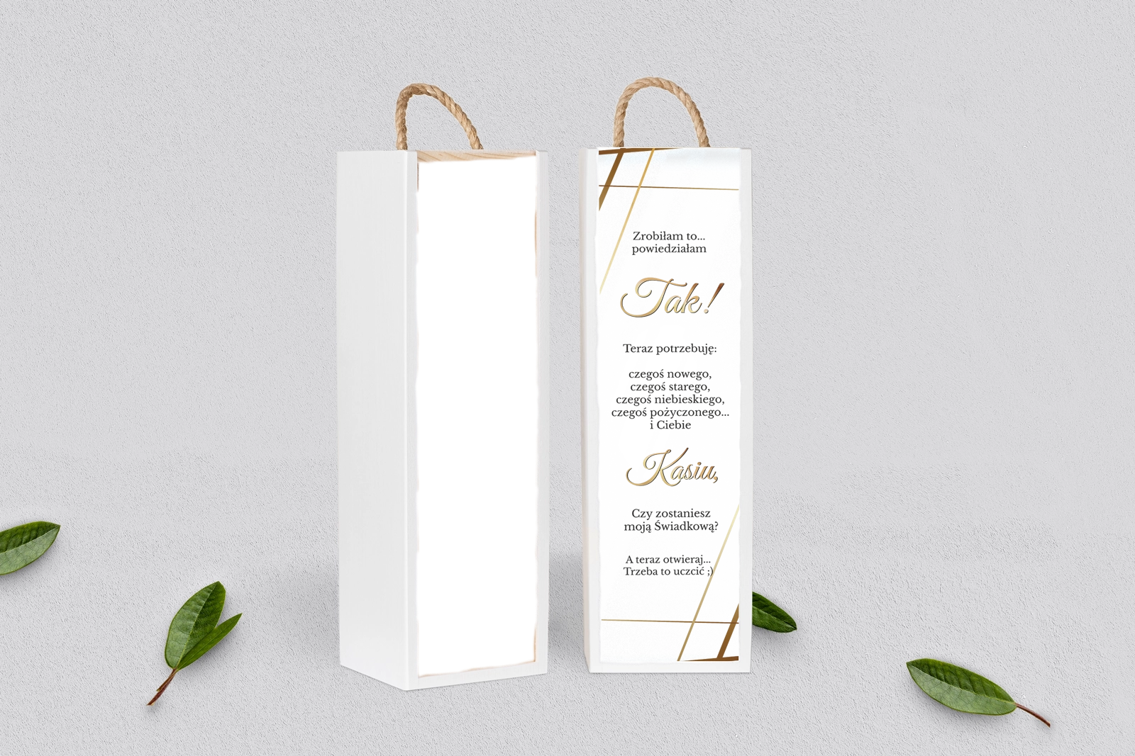 Prośba o Świadkowanie - SNW Akryl biała Marmur & Złoto Motyw 2