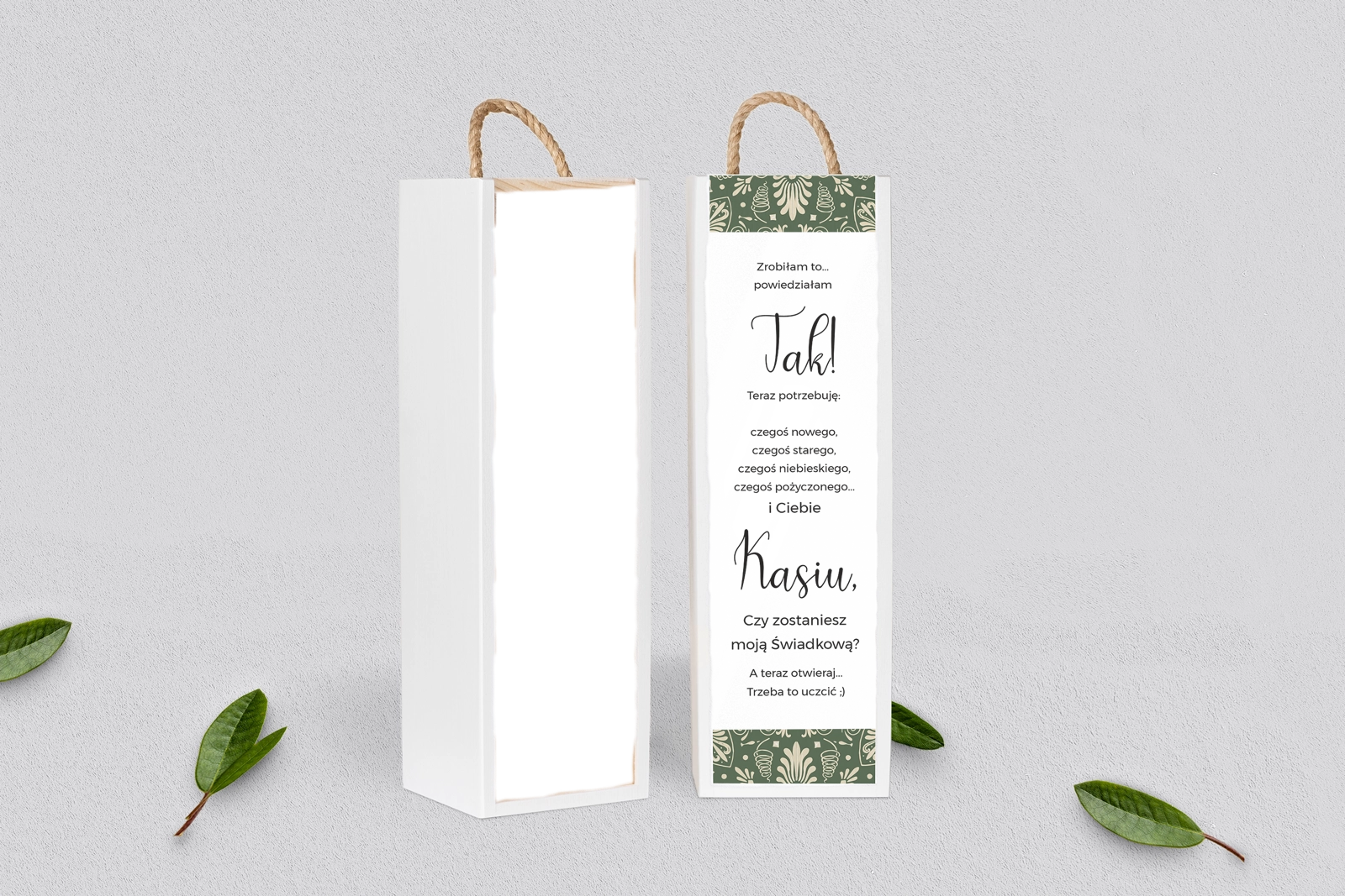 Prośba o Świadkowanie - SNW Akryl biała Vintage Motyw 2