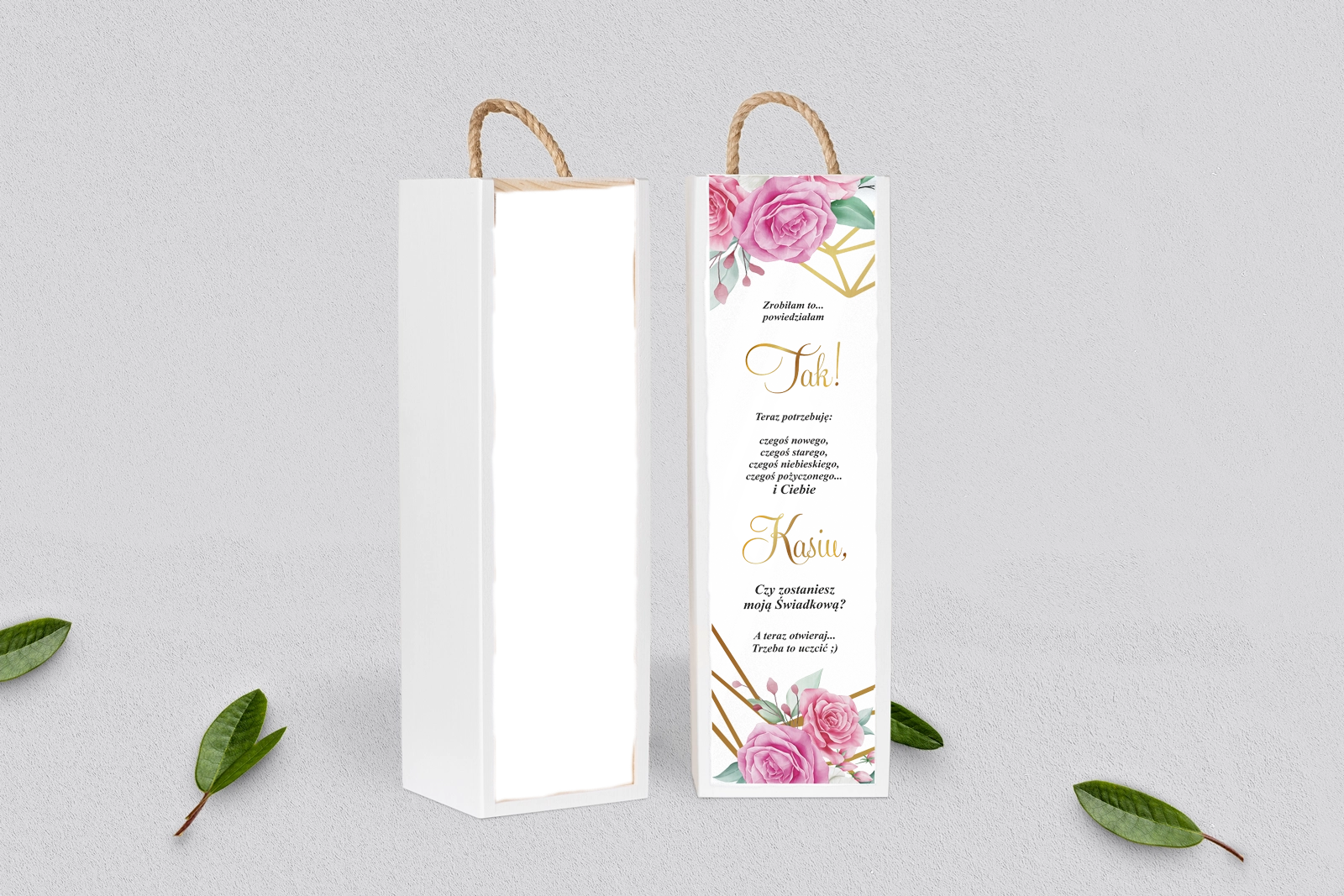 Prośba o Świadkowanie - SNW Akryl biała Geometryczne Serce - Motyw 1