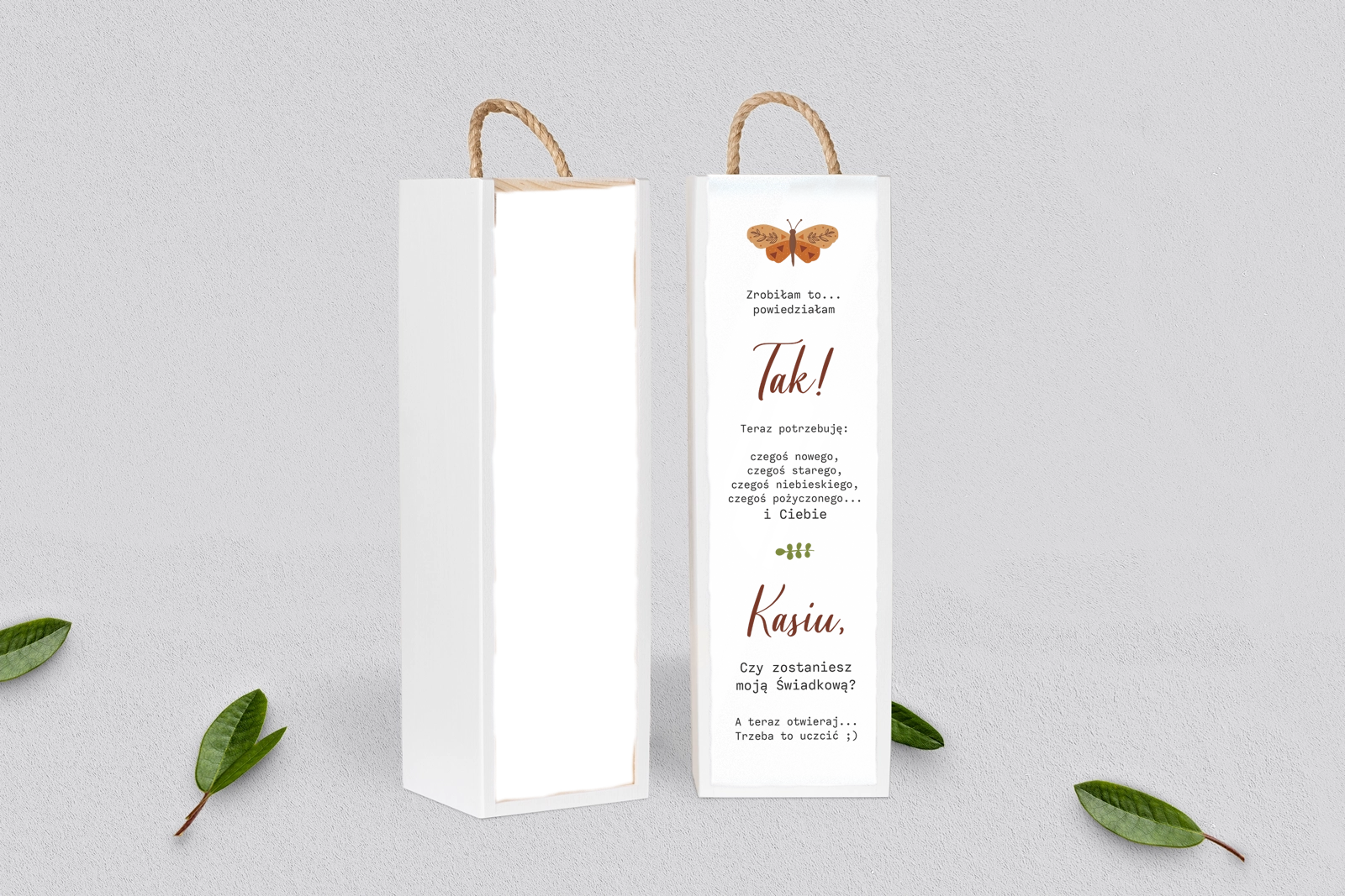 Prośba o Świadkowanie - SNW Akryl biała Butterflies - Motyw 4