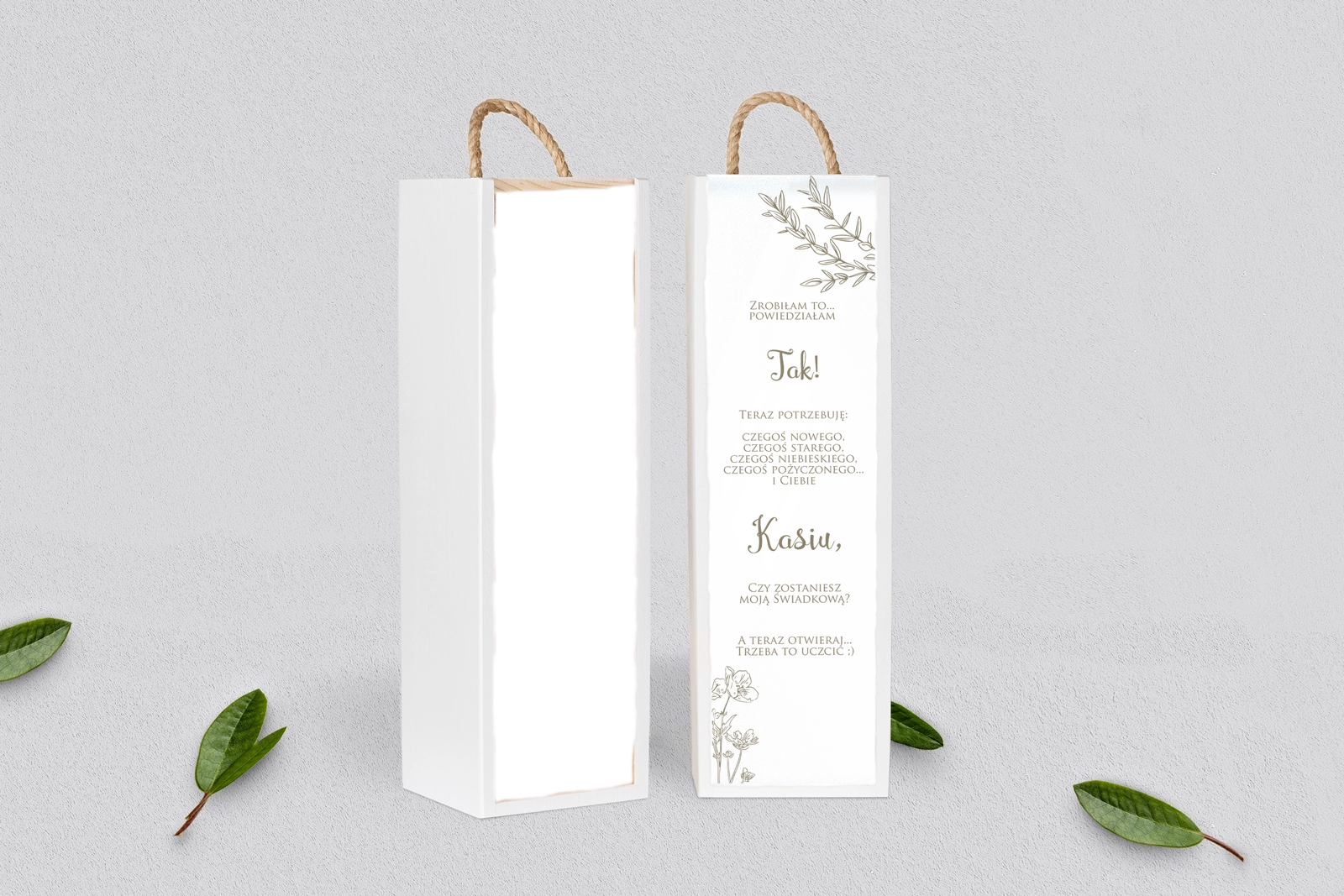 Prośba o Świadkowanie - SNW Akryl biała Fiori Motyw 2