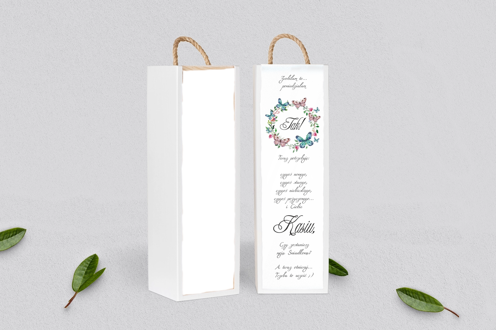 Prośba o Świadkowanie - SNW Akryl biała Akwarelowe Wianki Motyw 3