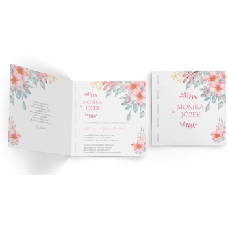 Zaproszenia ślubne Name - Składane Kwadrat Motyw 3