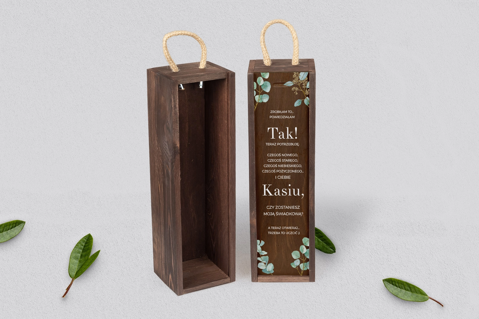 Prośba o Świadkowanie - SNW brązowa Eukaliptus Motyw 1