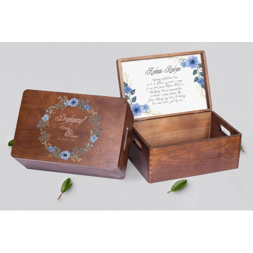 Skrzyneczka dla Rodziców - brązowa Akwarelowe Wianki Motyw 1