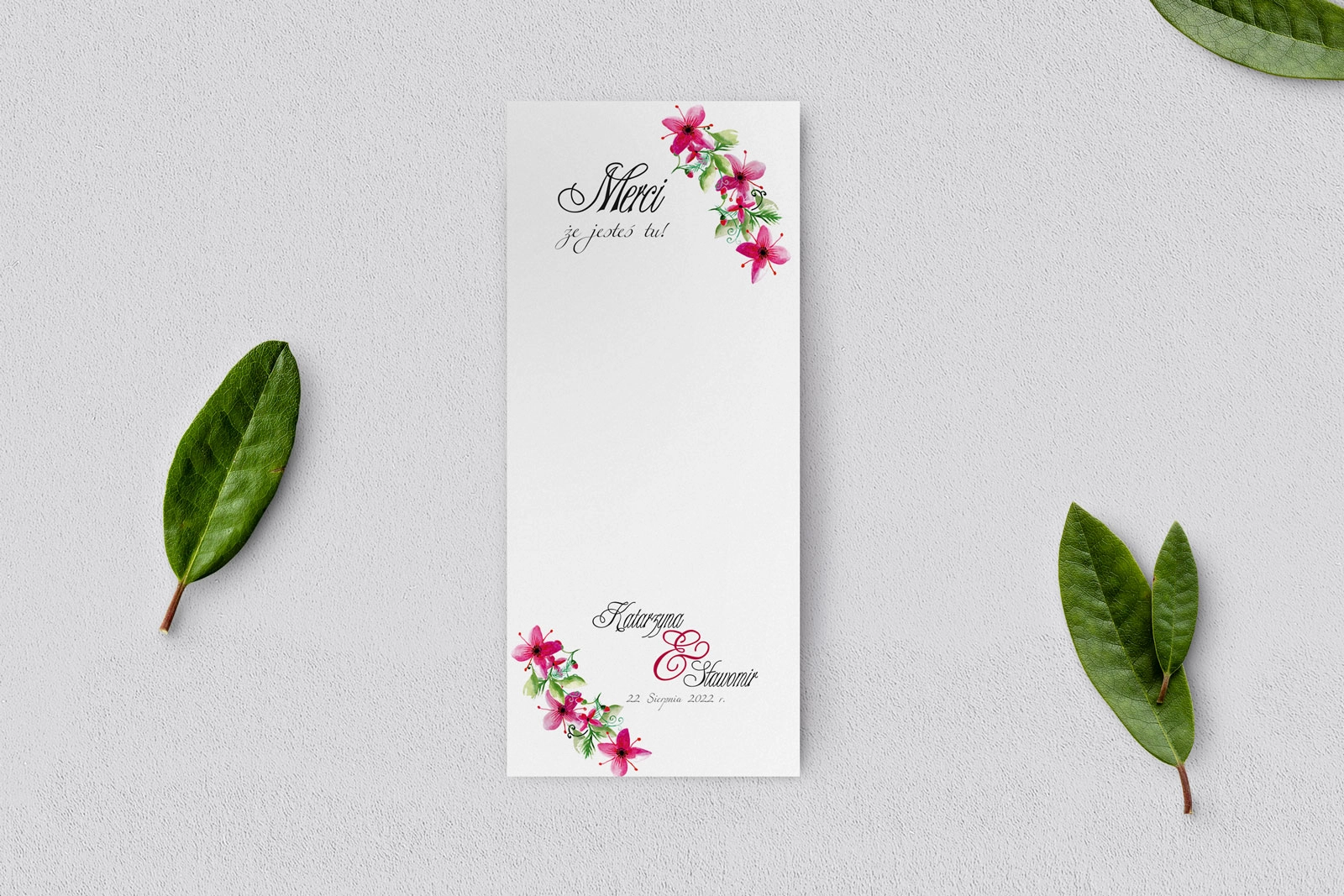 Podziękowanie Merci - Karteczka Wianki - Motyw 2