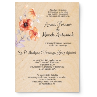 Zaproszenia ślubne Sweet Love- Drewniane Motyw 6