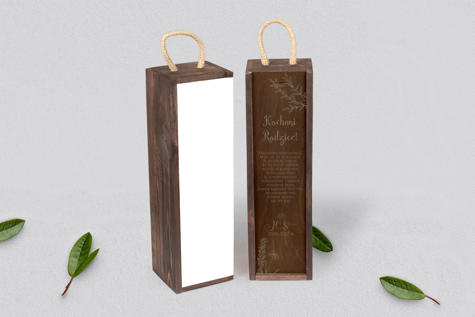 Skrzynka dla Rodziców - SNW Brązowa Fiori Motyw 1