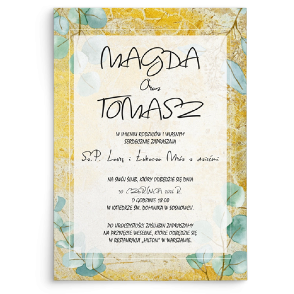 Zaproszenia ślubne Mgiełka - Motyw 3