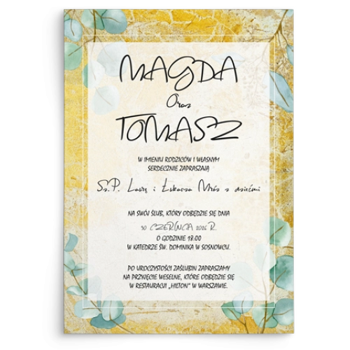 Zaproszenia ślubne Mgiełka - Motyw 3