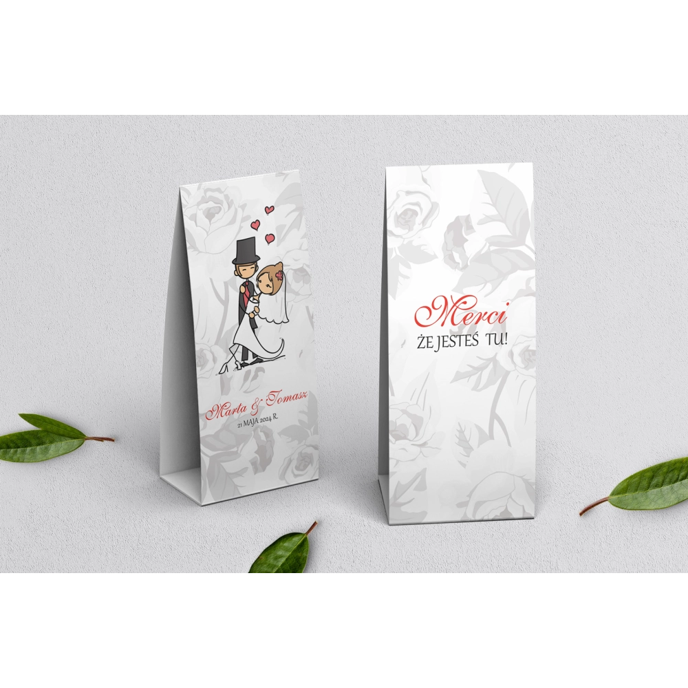 Podziękowanie Merci - Pudełeczko Zakochani Motyw 1