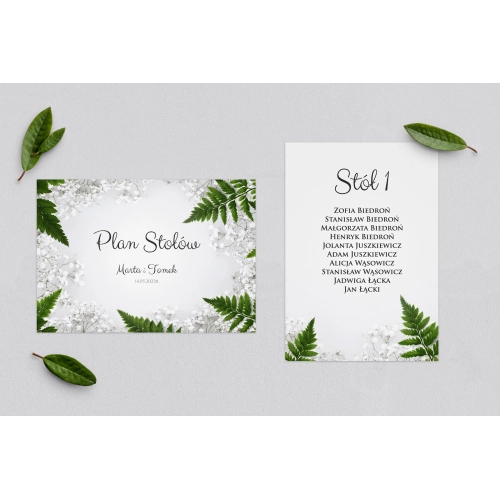 Plan Stołów - Karteczka Soft Motyw 2