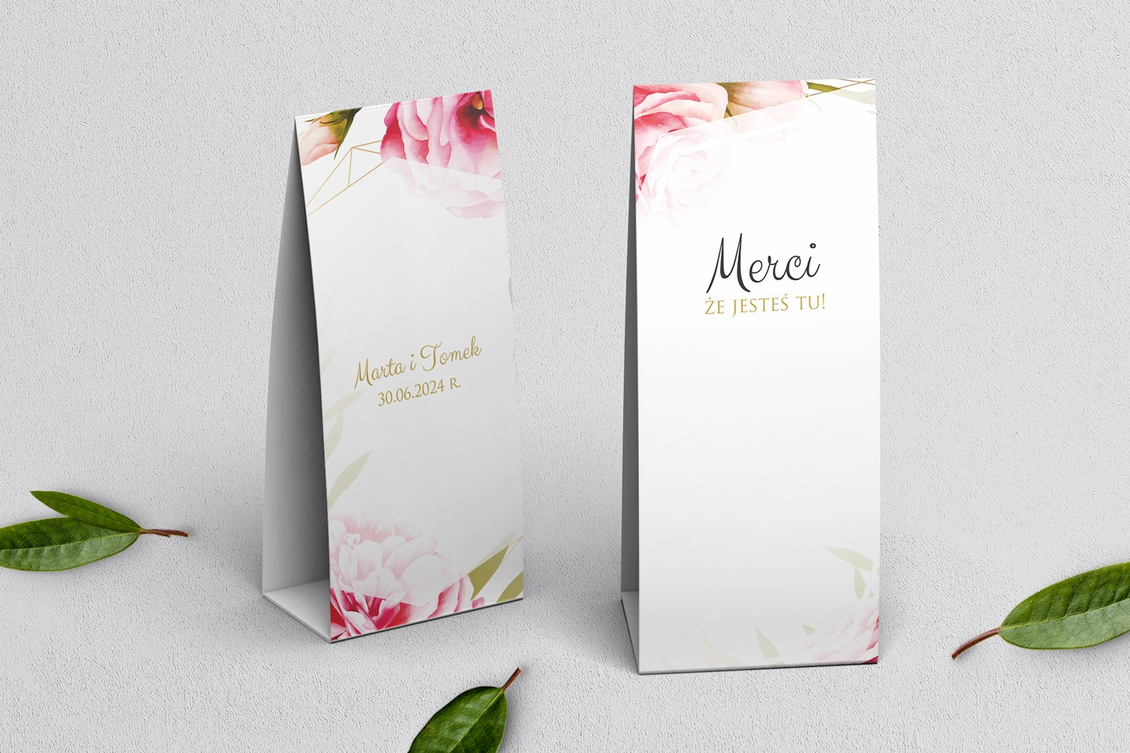 Podziękowanie Merci - Pudełeczko Flowers & Frame Motyw 5