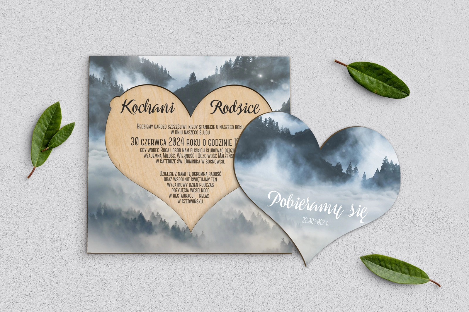 Drewniane Zaproszenie dla Rodziców - Forest - Motyw 5