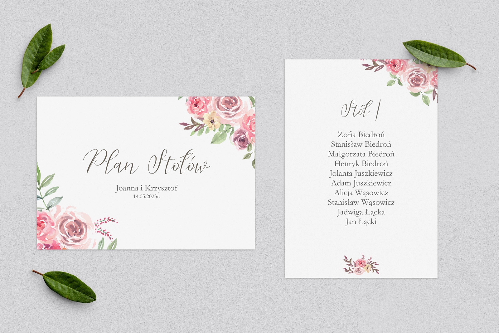 Plan Stołów - Karteczka PasteLove Motyw 2