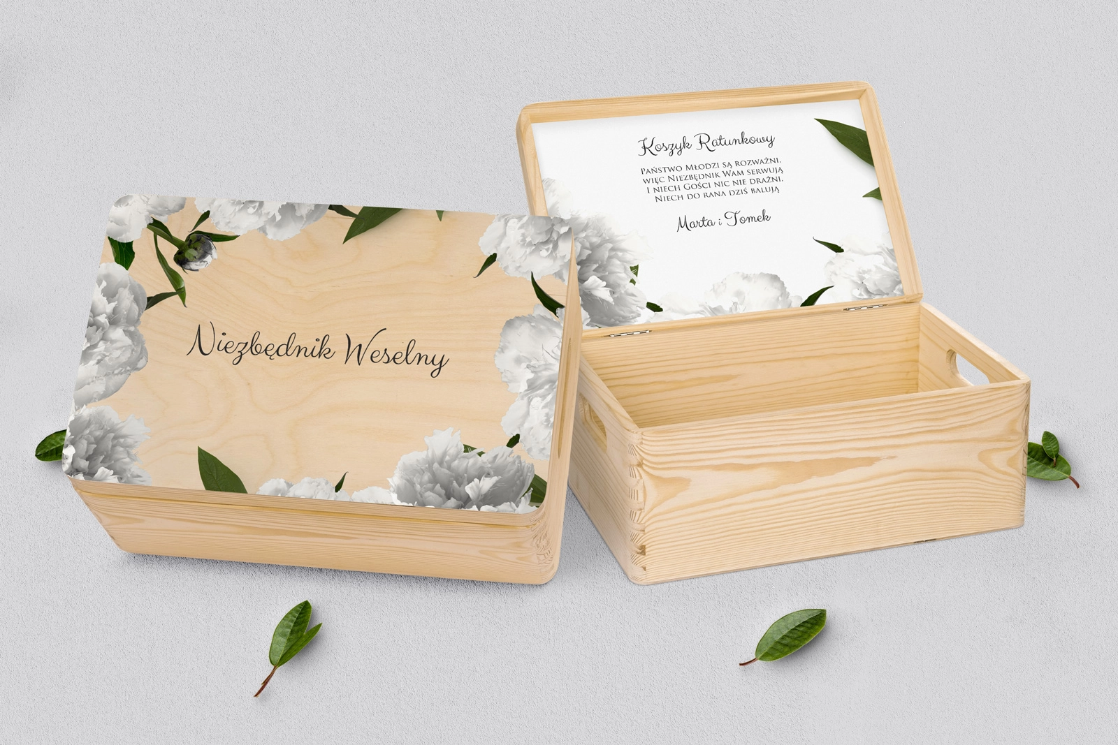 Koszyczek ratunkowy weselny naturalny - Soft Motyw 3