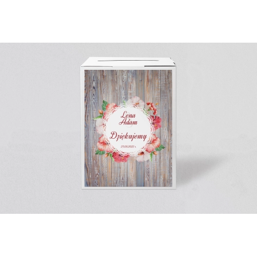 Pudełko na koperty i pieniądze Rustical Motyw 3