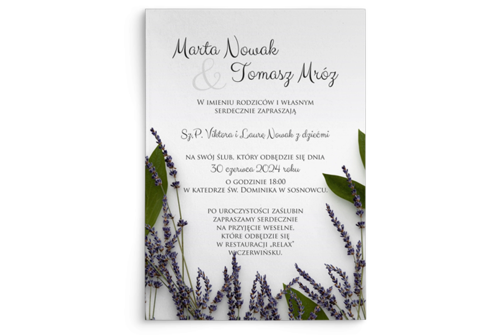 Zaproszenia ślubne Soft - Motyw 5