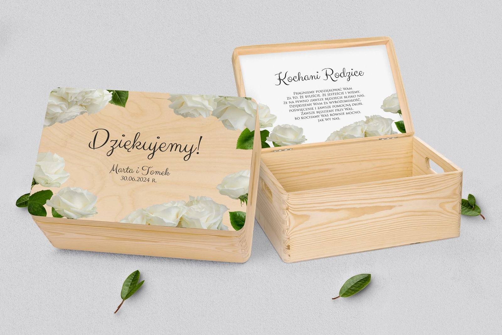 Skrzyneczka dla Rodziców - naturalna Soft Motyw 4