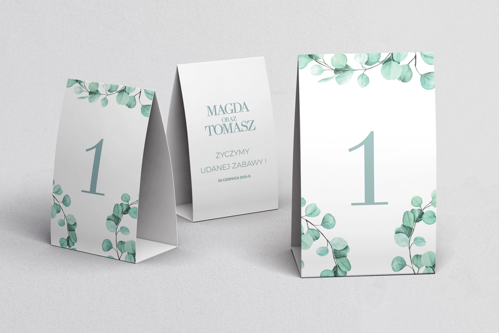 Numerki na stół Eukaliptus Motyw 2