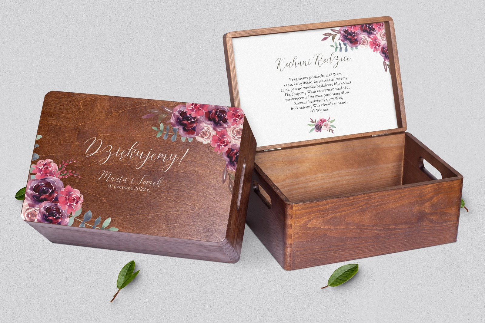 Skrzyneczka dla Rodziców - brązowa PasteLove Motyw 1