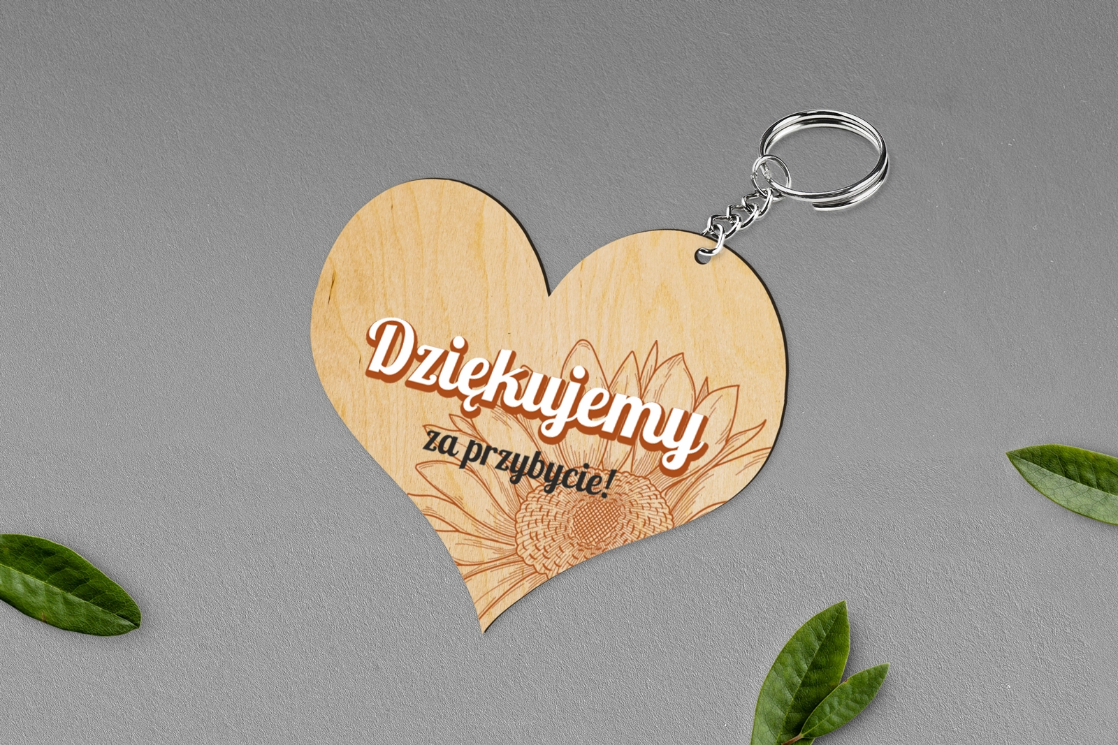 Breloki z Nadrukiem - Serce Sunflowers Motyw 2