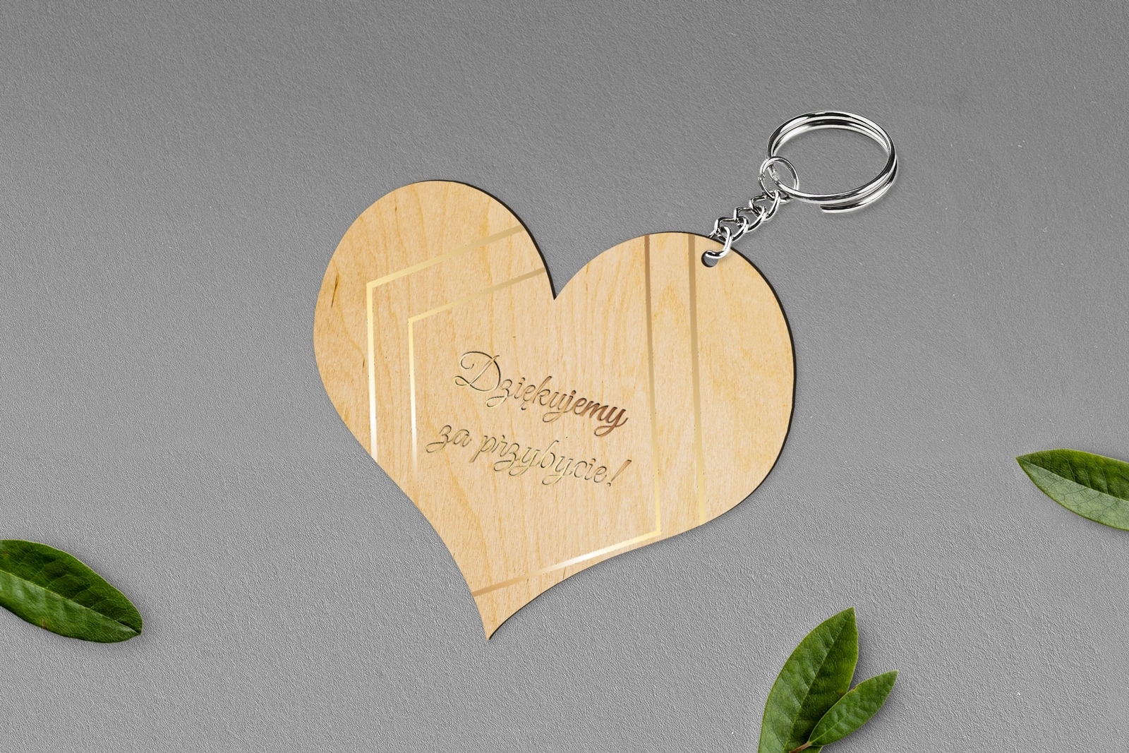 Breloki z Nadrukiem - Serce Marmur & Złoto - Motyw 1