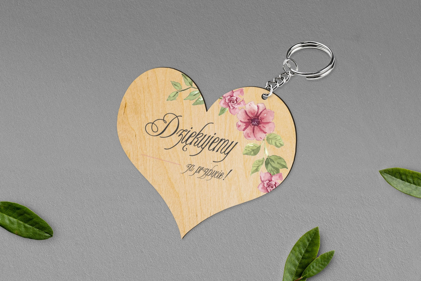 Breloki z Nadrukiem - Serce Akwarelowe Wianki Motyw 6