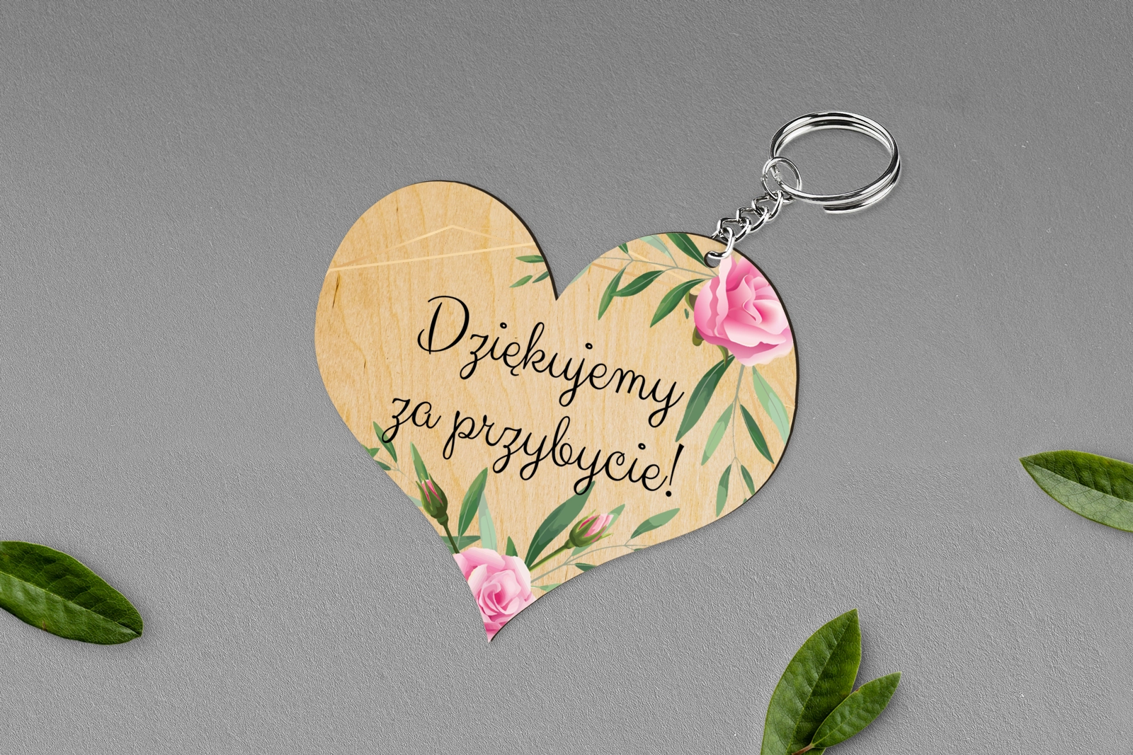 Breloki z Nadrukiem - Serce Flowers & Frame Motyw 4