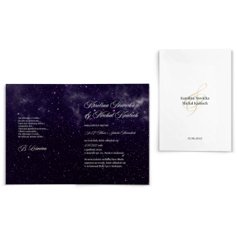 Zaproszenia ślubne Galaxy - Składane motyw 2