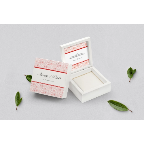 Pudełko na obrączki białe - Ornaments Motyw 9