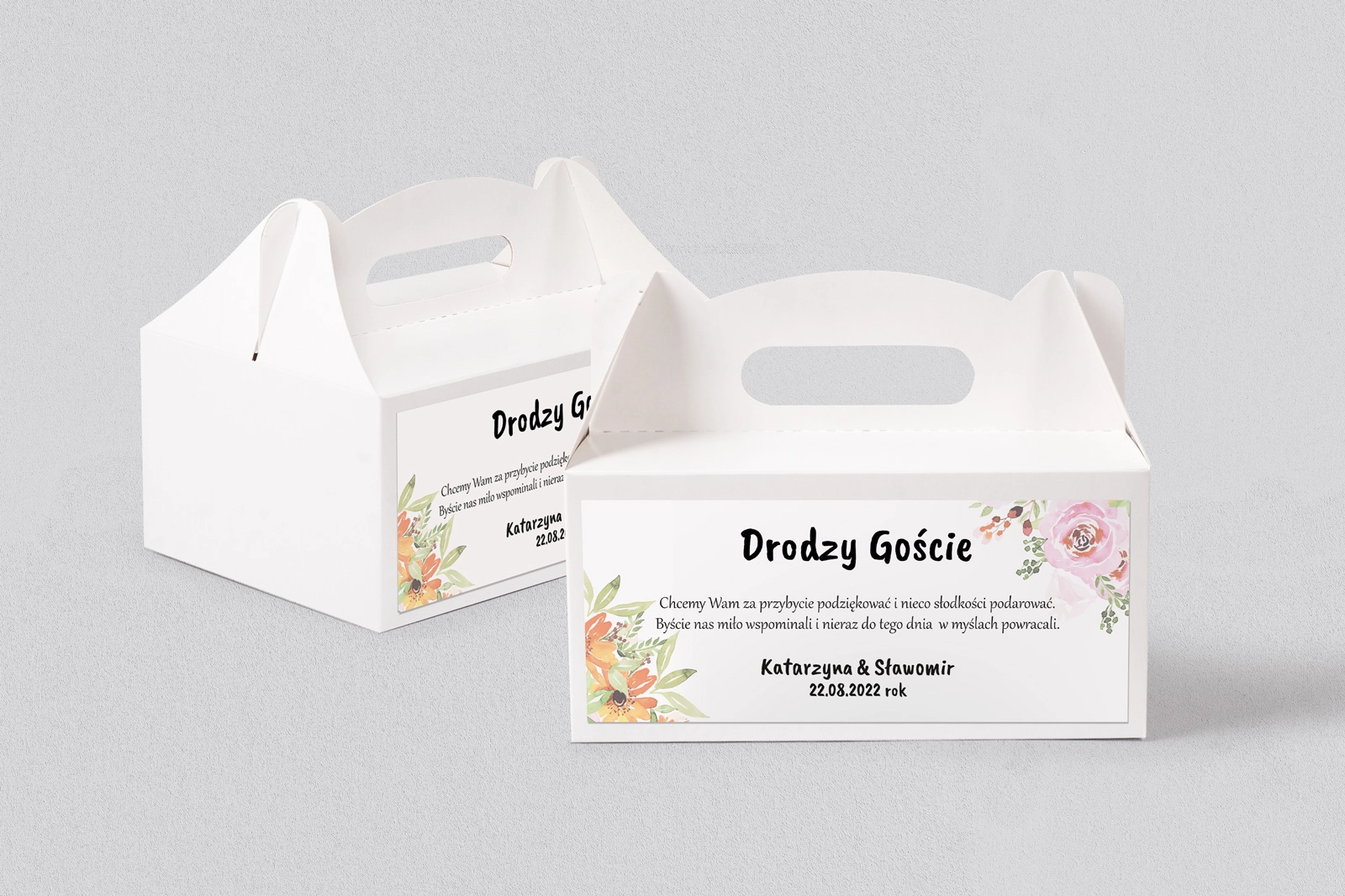 Pudełko na ciasto weselne Bukiety Motyw 5