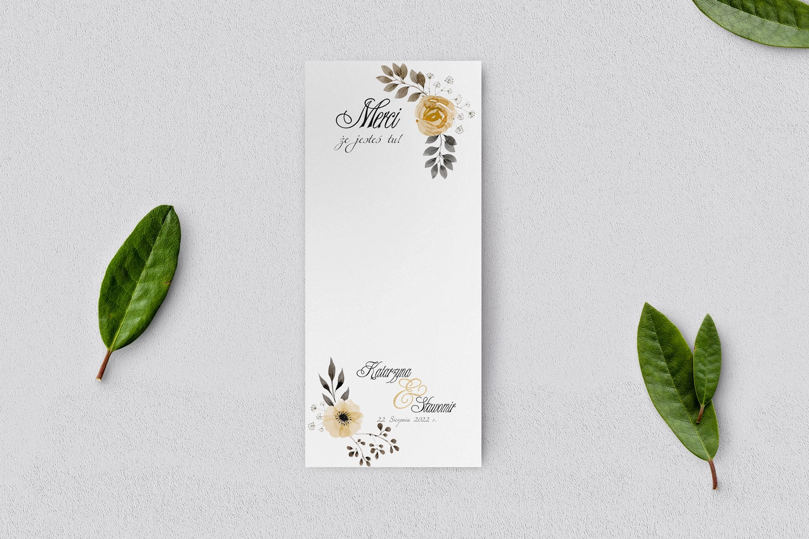 Podziękowanie Merci - Karteczka Wianki - Motyw 4