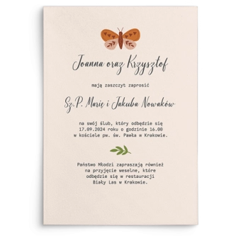 Zaproszenia ślubne Butterflies - Motyw 2