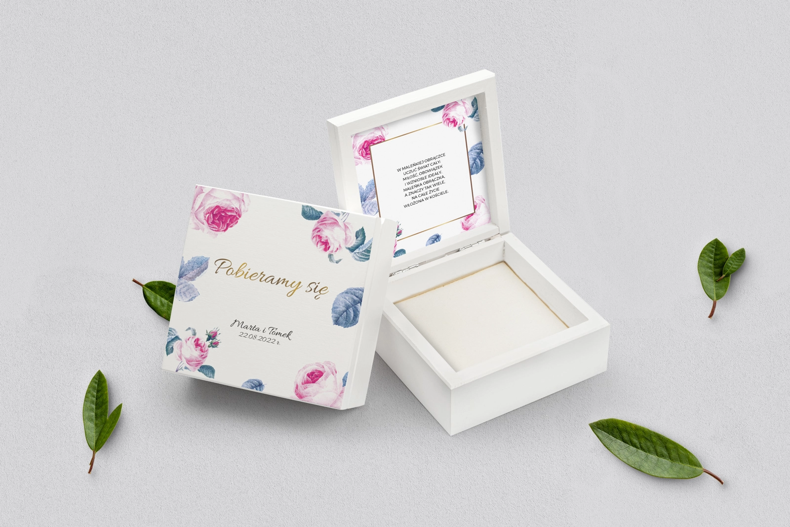 Pudełko na obrączki białe - Dream Motyw 3