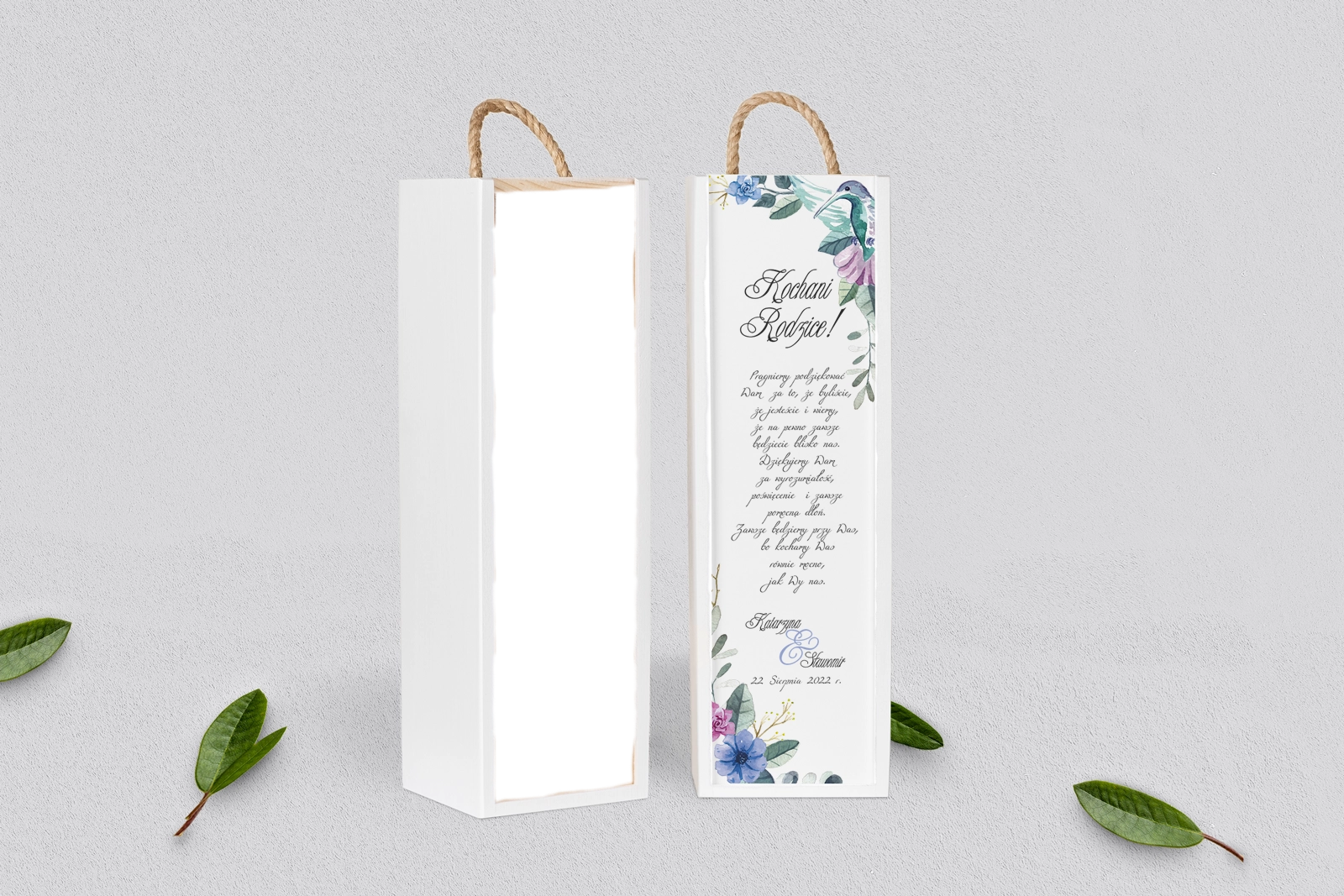 Skrzynka dla Rodziców - SNW Biała Akwarelowe Wianki Motyw 8