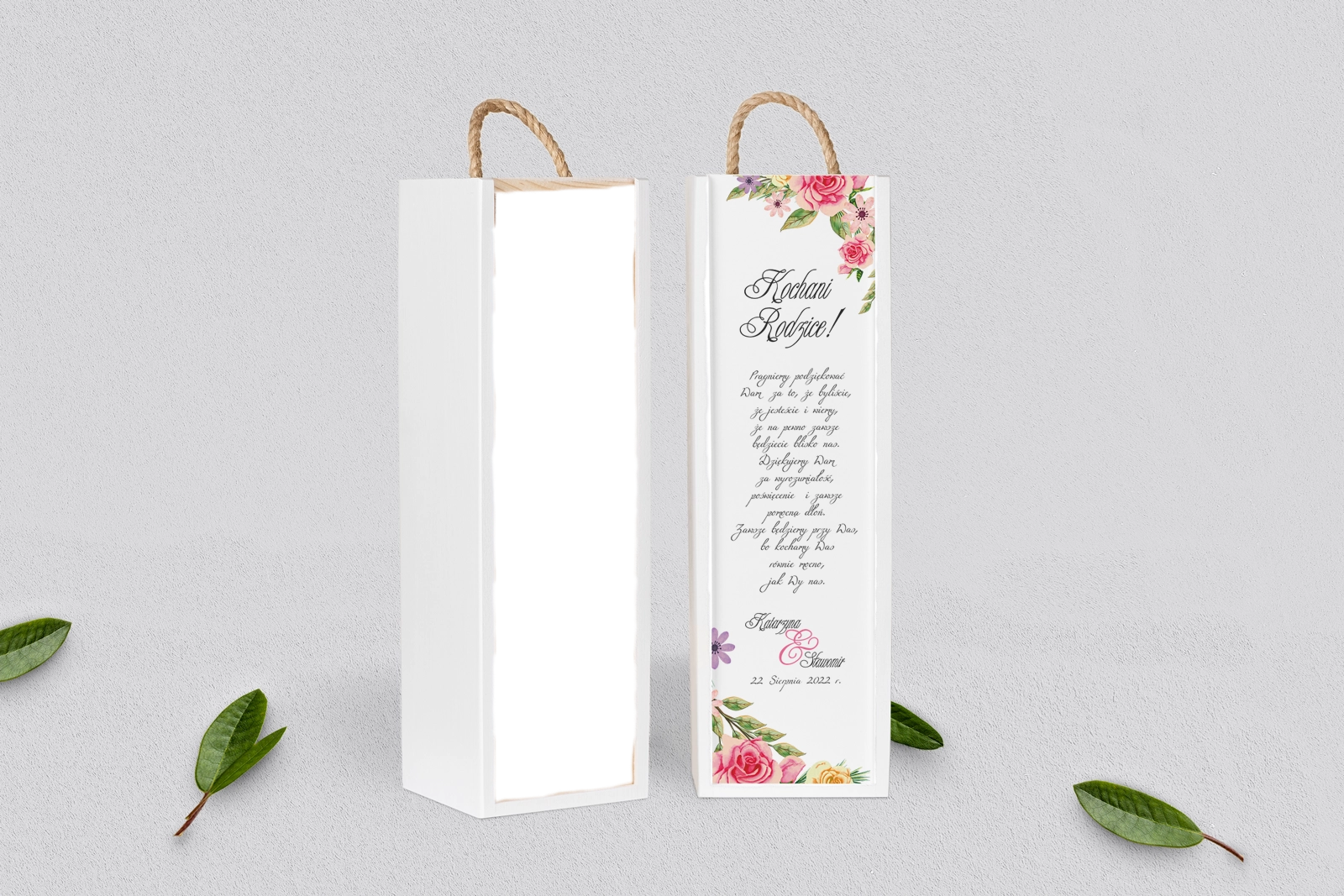 Skrzynka dla Rodziców - SNW Biała Akwarelowe Wianki Motyw 5