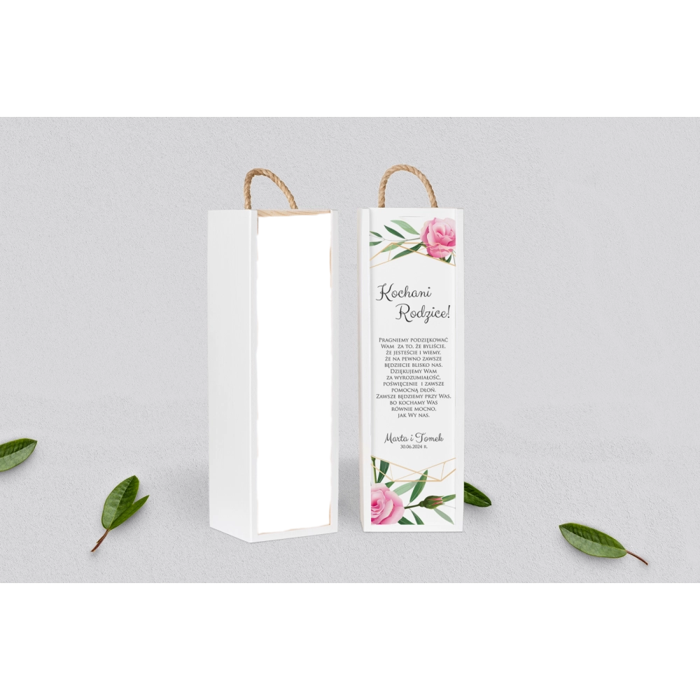 Skrzynka dla Rodziców - SNW Biała Flowers & Frame Motyw 4