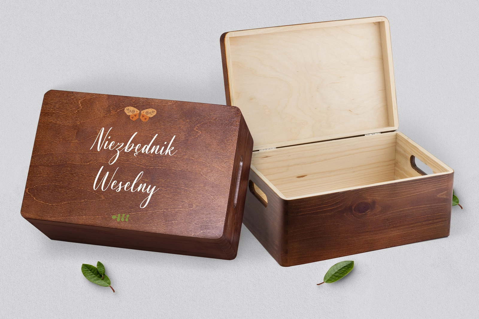 Koszyczek ratunkowy weselny brązowy - Butterflies - Motyw 4