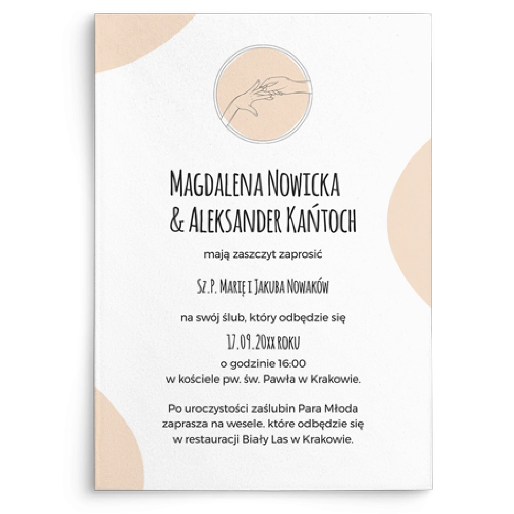 Zaproszenia ślubne Hands - Motyw 1
