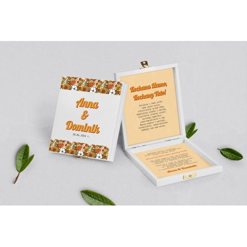 Zaproszenie dla Rodziców - białe Retro Style Motyw 1