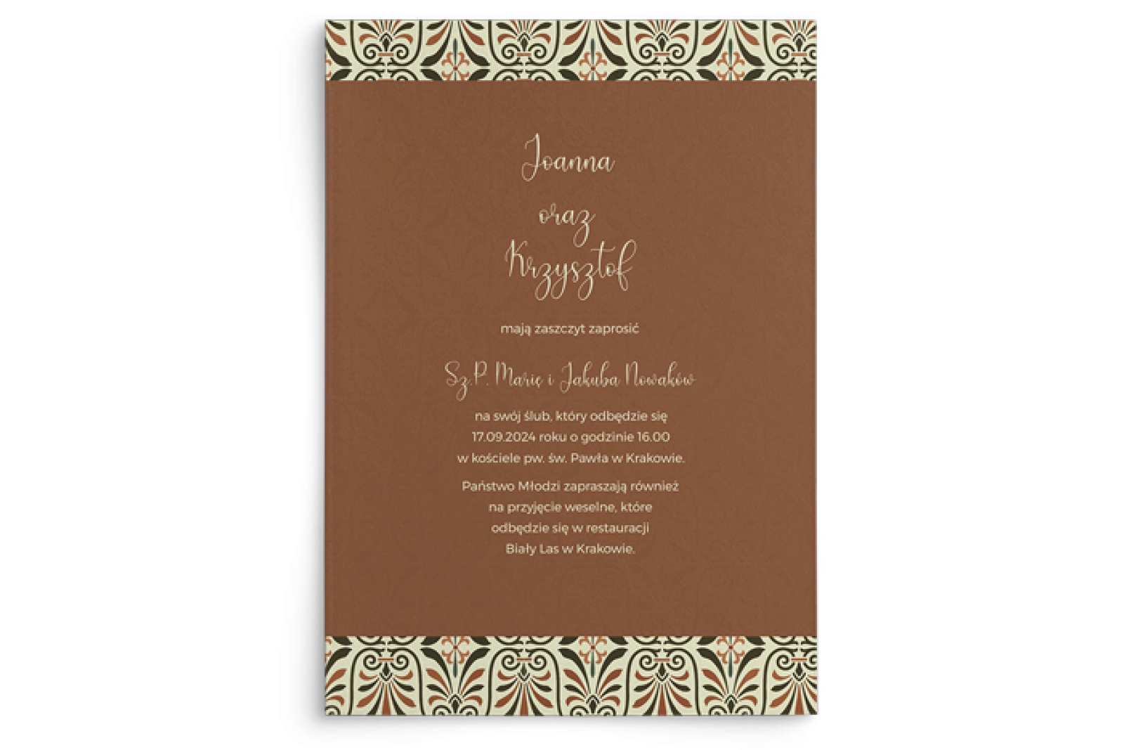 Zaproszenia ślubne Vintage - Motyw 3