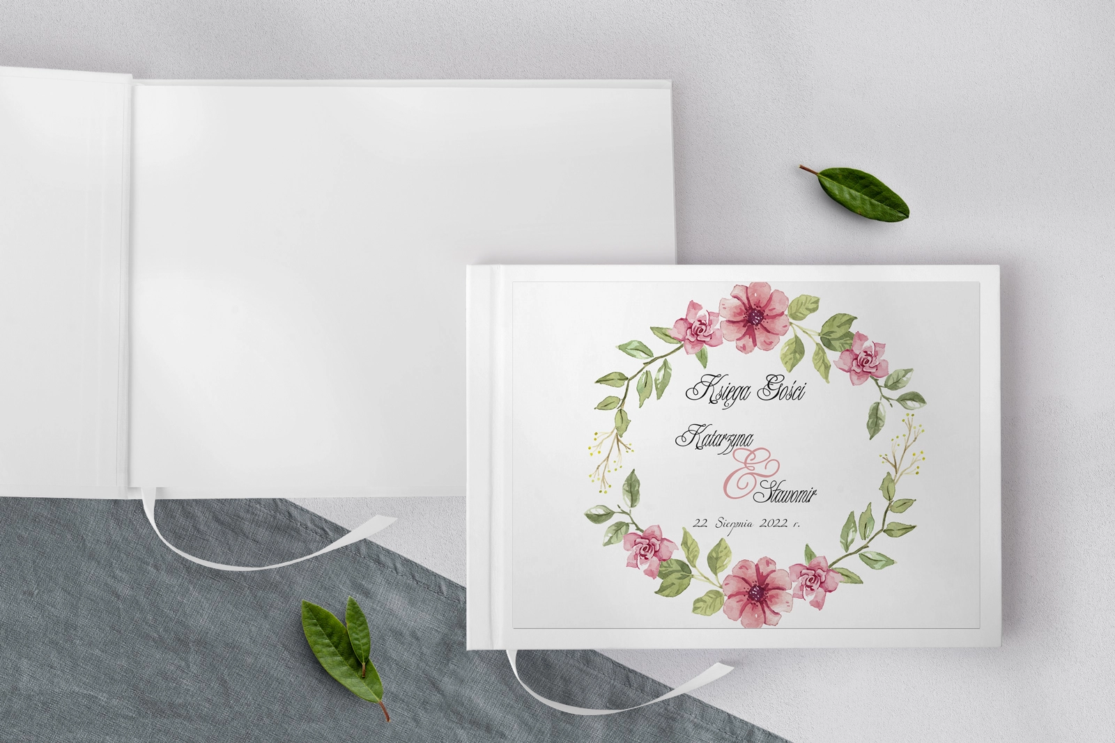Księga Gości Weselnych Akwarelowe Wianki Motyw 6