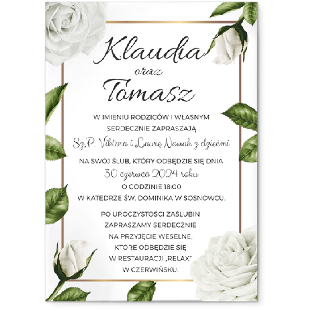 Zaproszenia ślubne Dream- Akrylowe Motyw 1