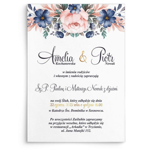 Zaproszenia ślubne Geometryczne Serce - Motyw 2