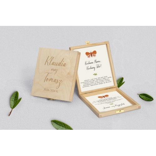 Zaproszenie dla Rodziców - naturalne Butterflies - Motyw 2
