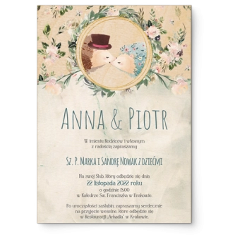 Zaproszenia ślubne Animals - Drewniane Motyw 2