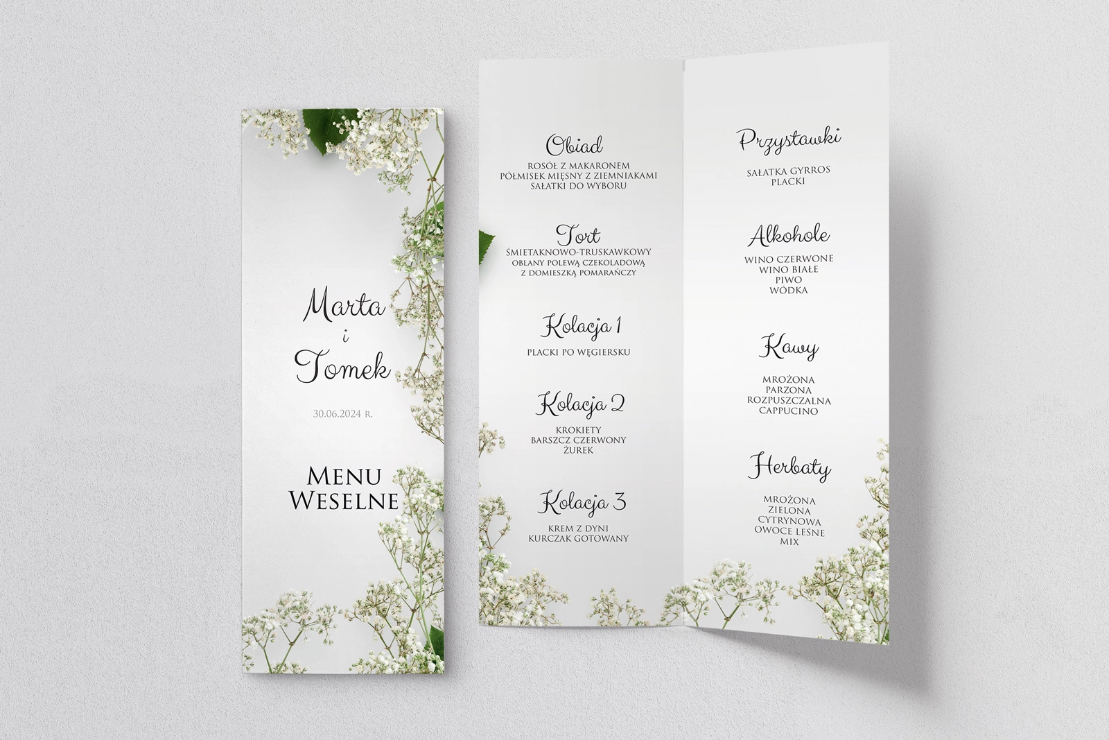 Menu Weselne Soft - Motyw 7